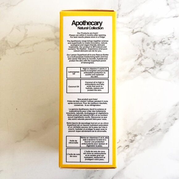 NIB 2 Dr Botanicals Lemon Superfood All-In-One Dry Skin Rescue Butter Skin Balm - Picture 9 of 14